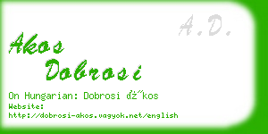 akos dobrosi business card